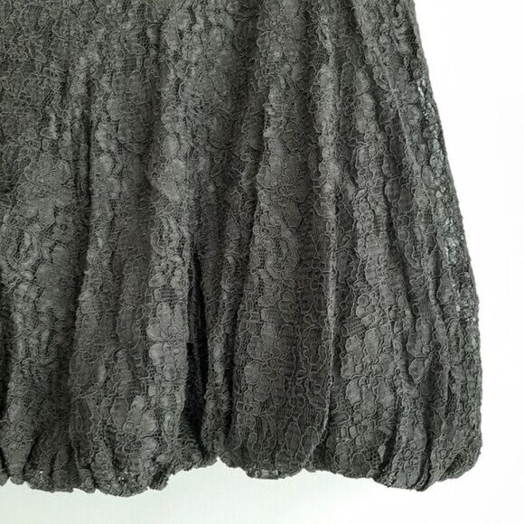 MXM / Floral Lace Balloon Hem Knee Length Skirt Black Sz 16 - Picture 9 of 12